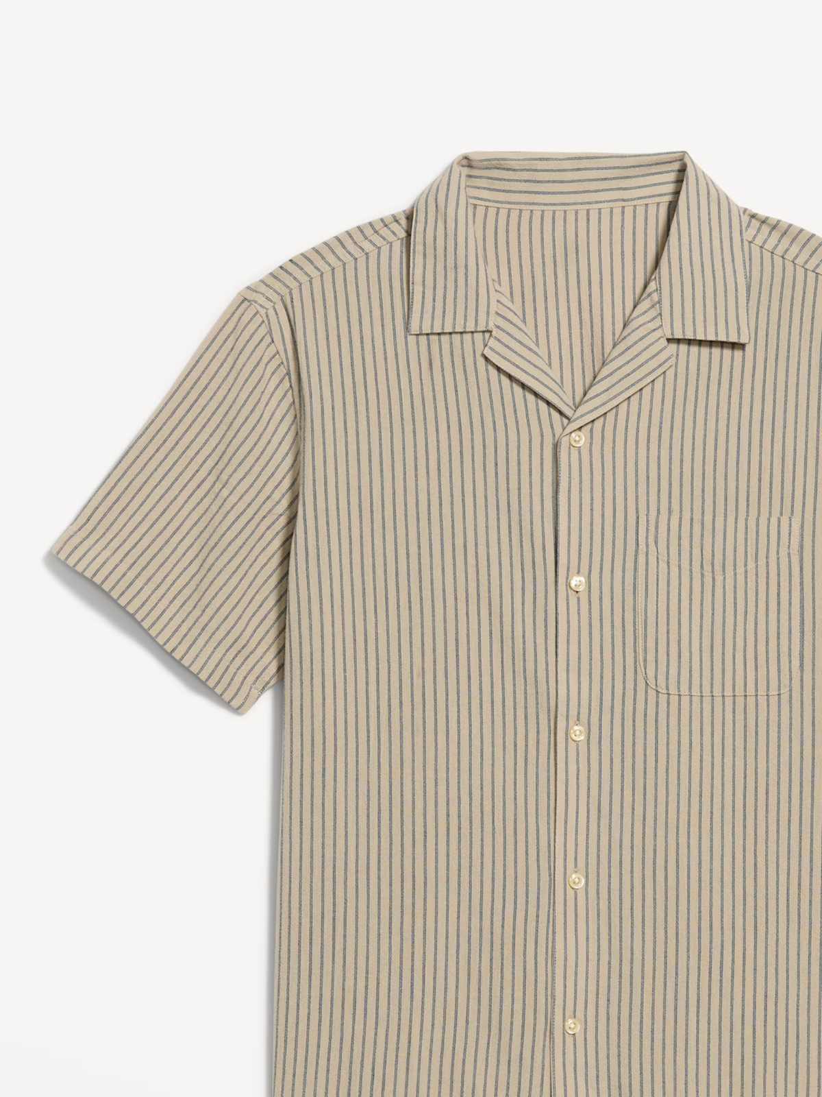 Short-Sleeve Striped Camp Shirt