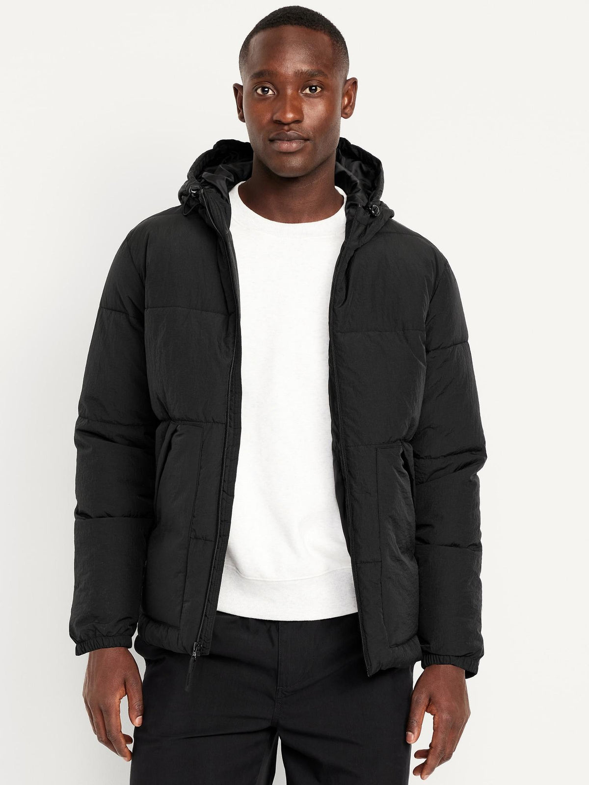 Water-Resistant Hooded Puffer Jacket