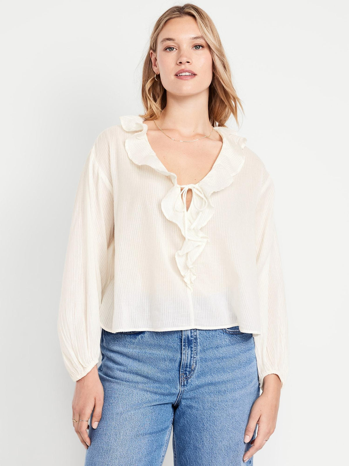 Tie-Front Ruffle Top