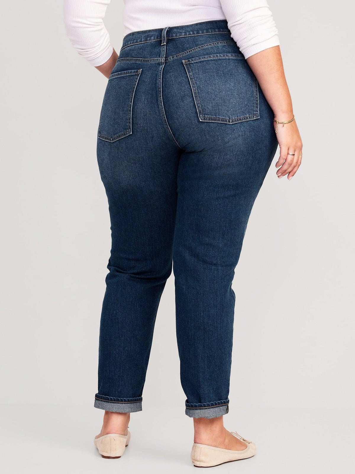 Mid-Rise Wow Boyfriend Straight Jeans for Women