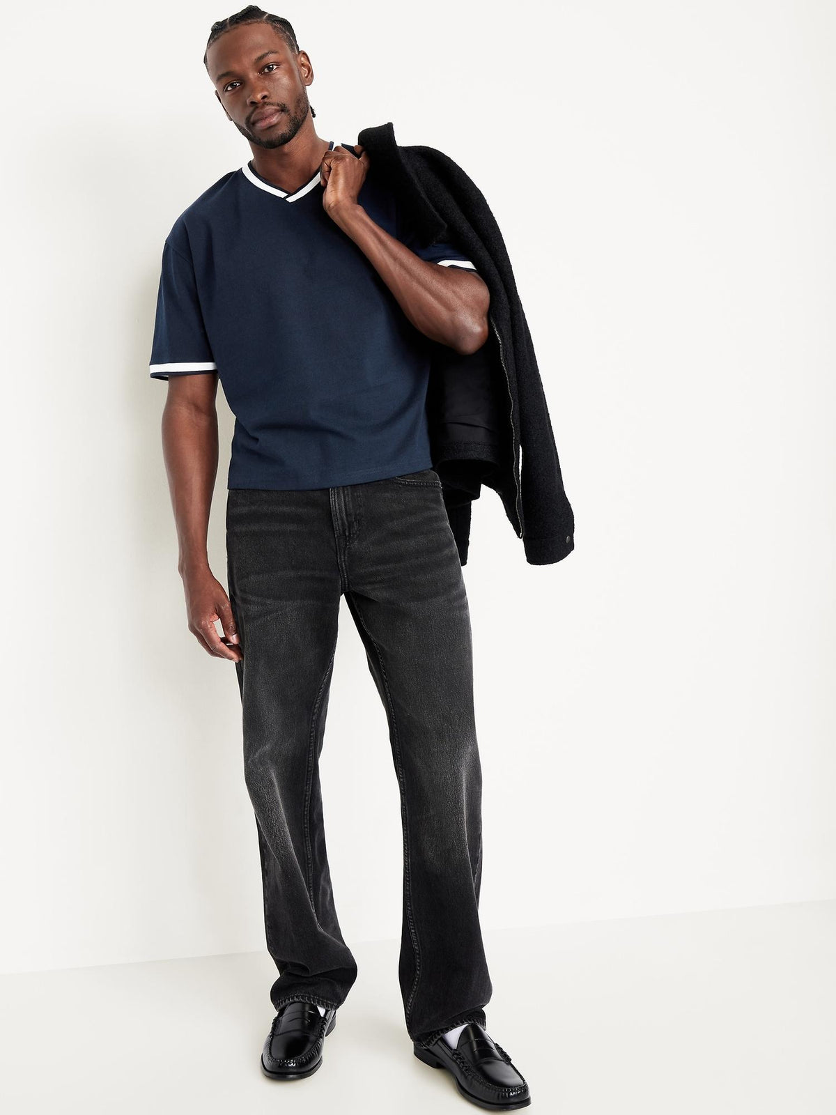 Heavyweight Cropped V-Neck T-Shirt