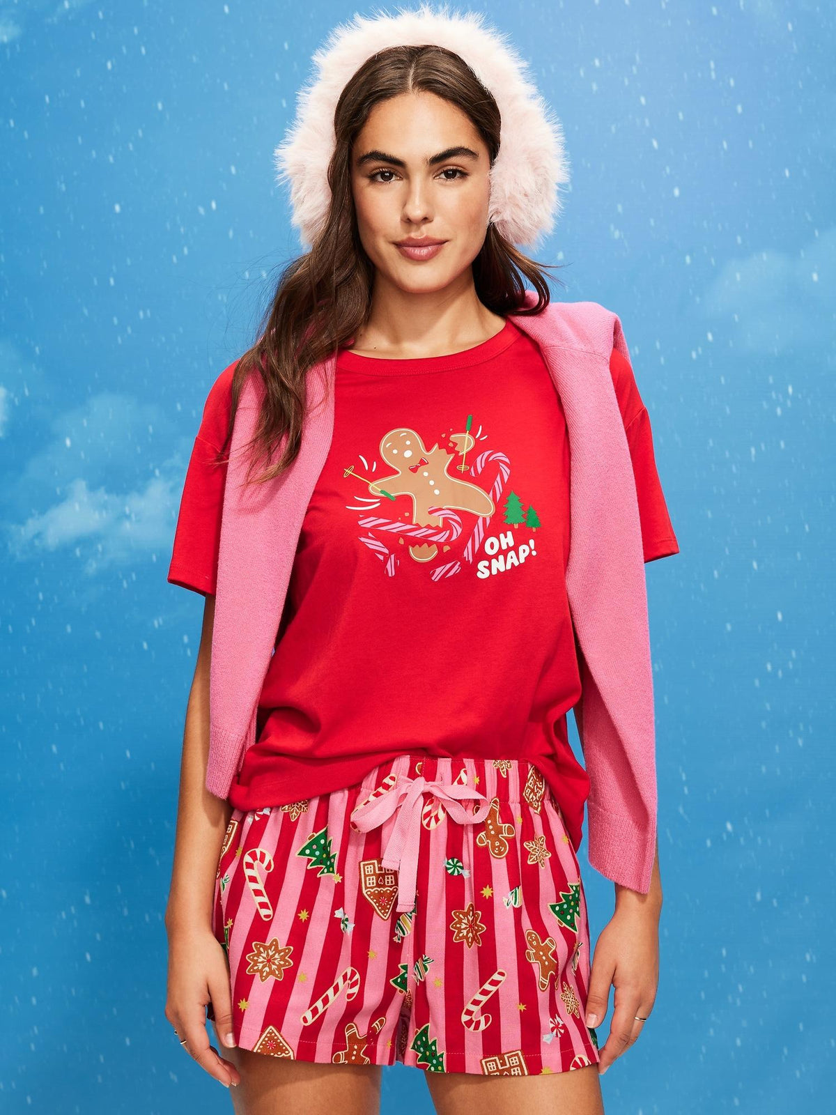 Holiday-Graphic Crew-Neck T-Shirt for Women