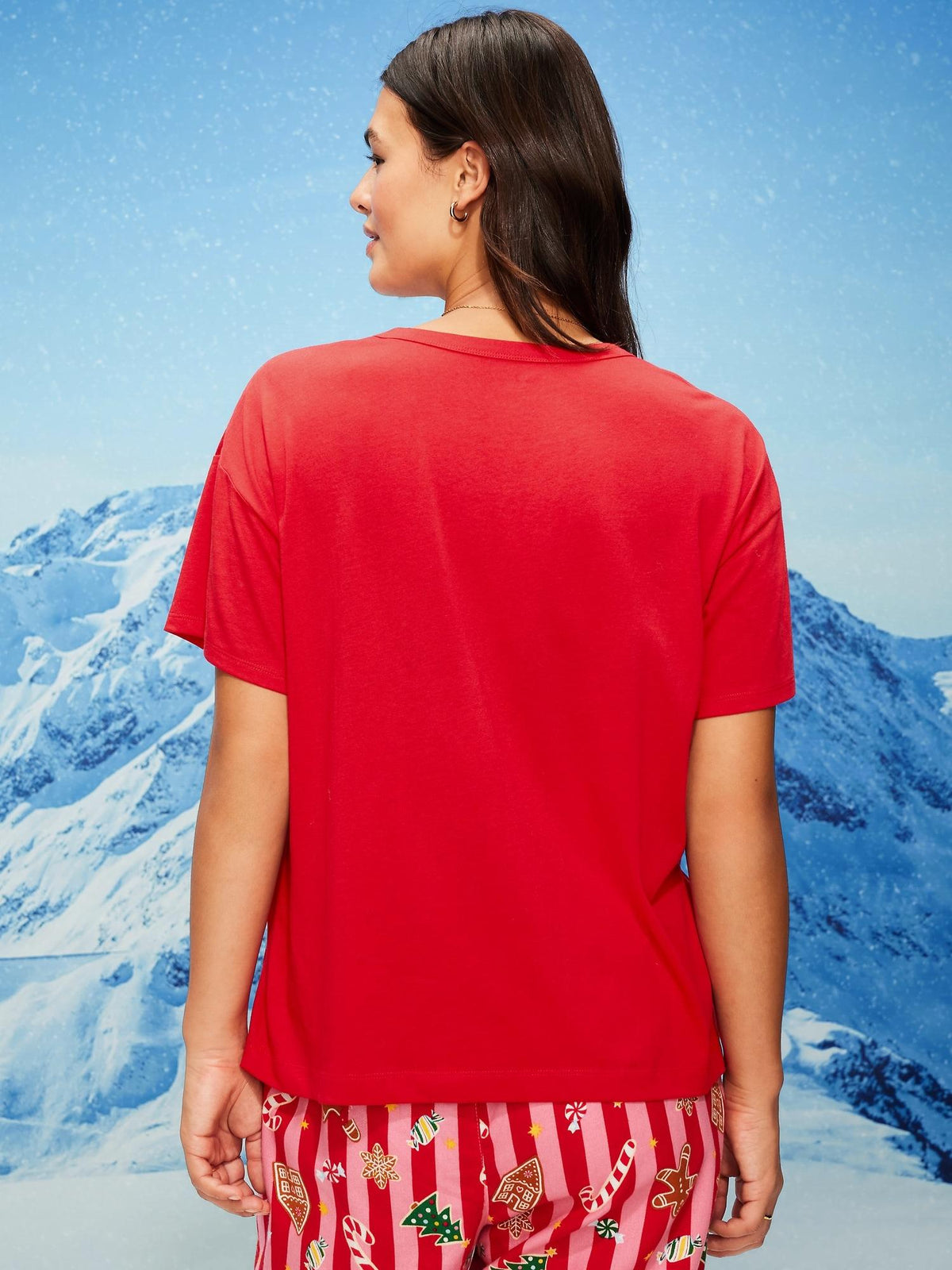 Holiday-Graphic Crew-Neck T-Shirt for Women