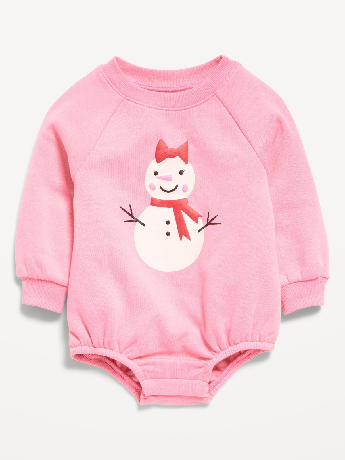 Printed Long-Sleeve Fleece One-Piece Romper for Baby