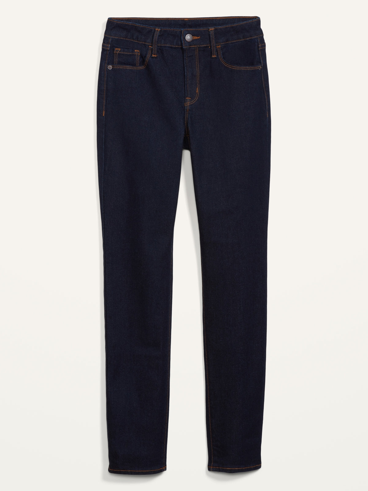 Mid-Rise Power Slim Straight Dark-Wash Jeans for Women Old Navy