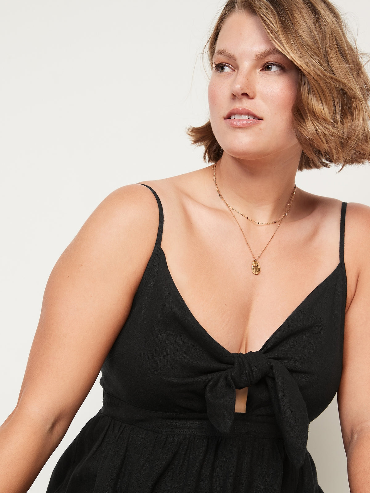 Fit & Flare Tie-Front Smocked Linen-Blend Mini Cami Dress for Women - Old Navy Philippines Fit & Flare Tie-Front Smocked Linen-Blend Mini Cami Dress for Women - Old Navy Philippines