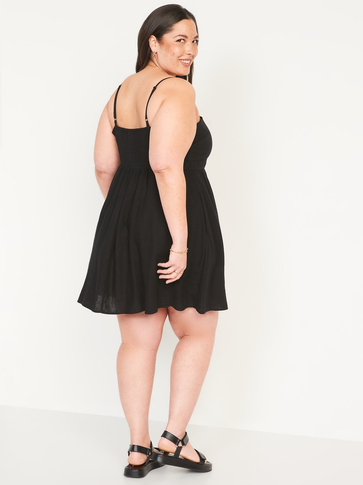 Fit & Flare Tie-Front Smocked Linen-Blend Mini Cami Dress for Women - Old Navy Philippines Fit & Flare Tie-Front Smocked Linen-Blend Mini Cami Dress for Women - Old Navy Philippines
