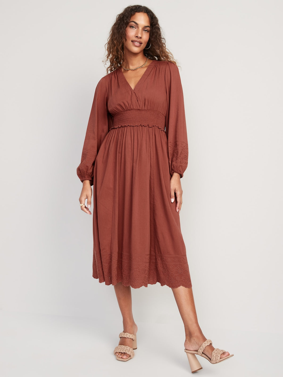 old navy puff sleeve midi dress Fit & Flare Puff-Sleeve Midi Dress