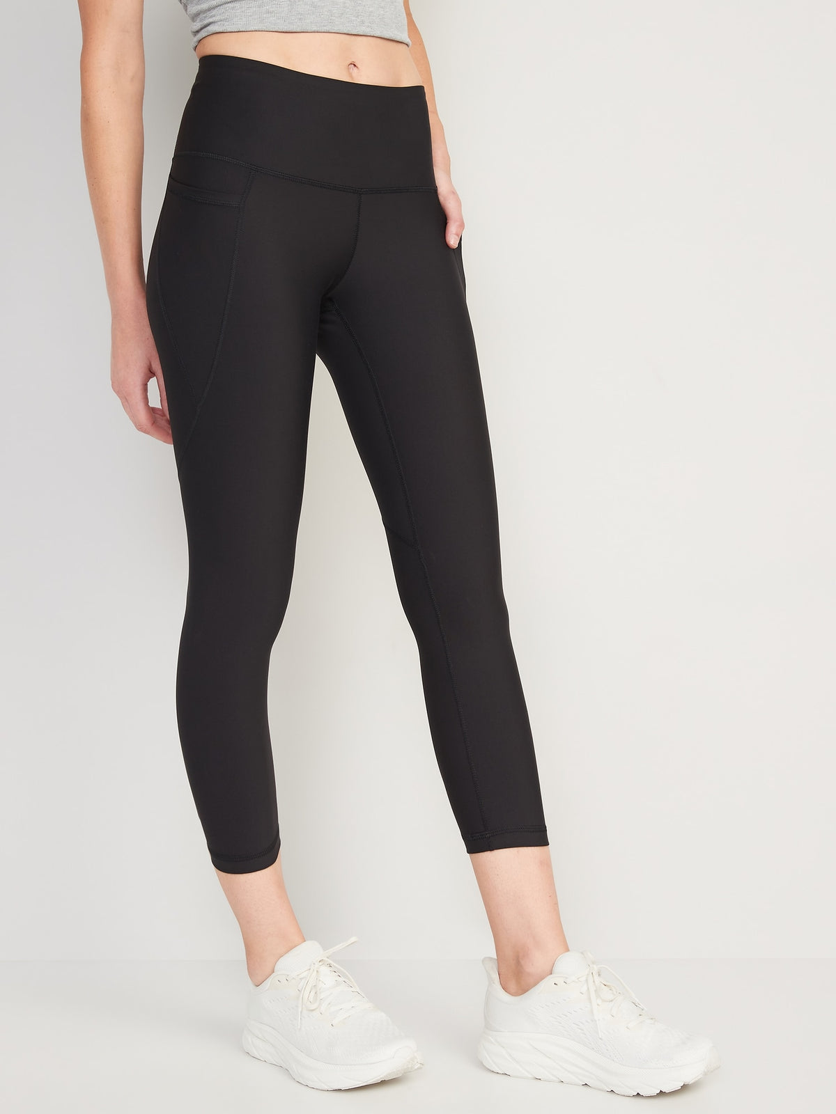 High-Waisted PowerSoft Side-Pocket Crop Leggings for Women - Old