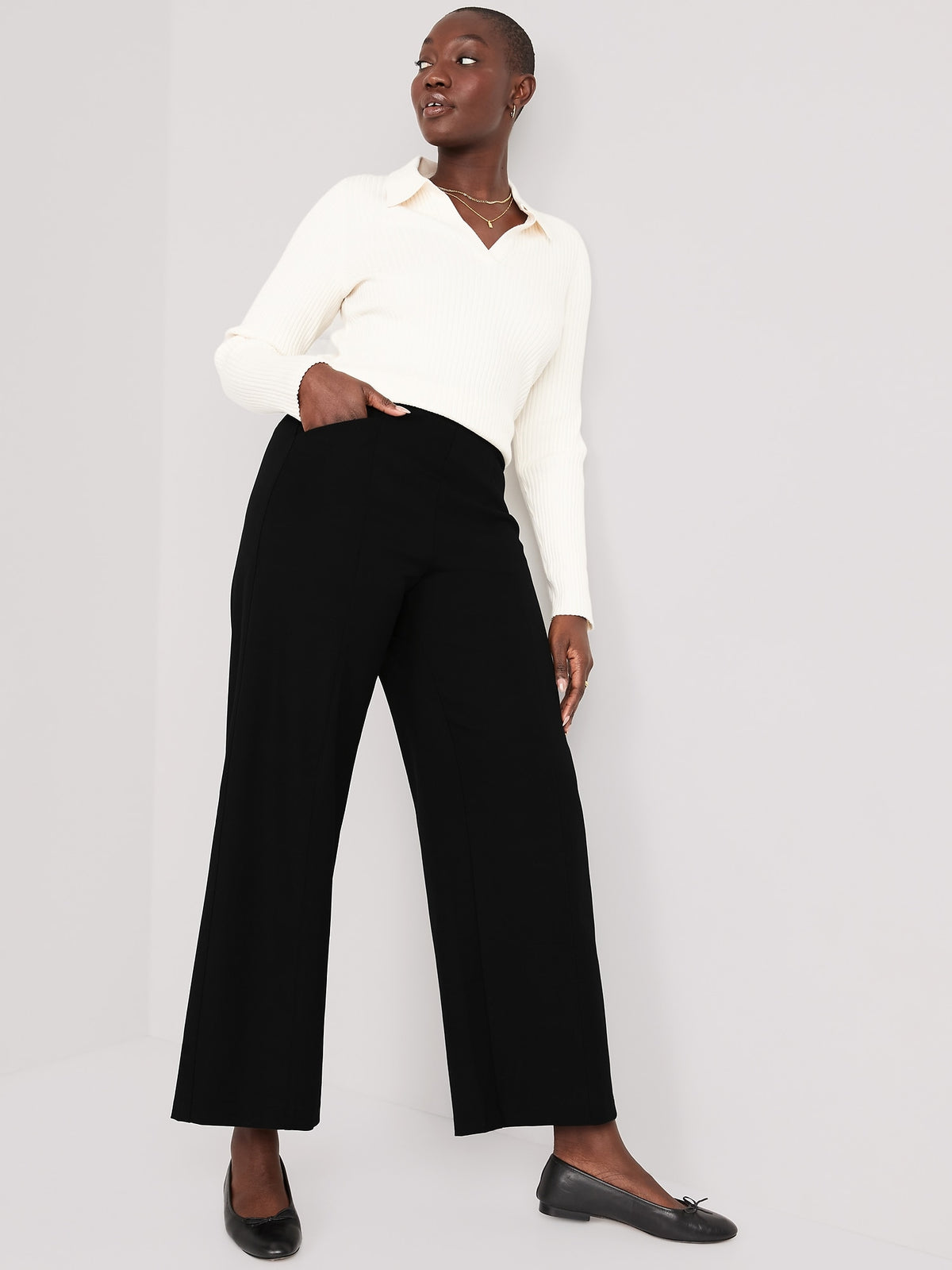 High-Waisted Pull-On Pixie Wide-Leg Pants for Women Old Navy
